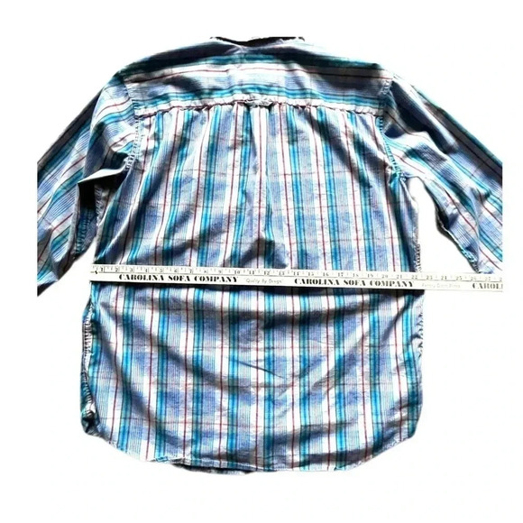 Saddlebred Wrinkle Free Stretch Plaid Button Up Long Sleeve Men’s Shirt Large - Picture 8 of 9